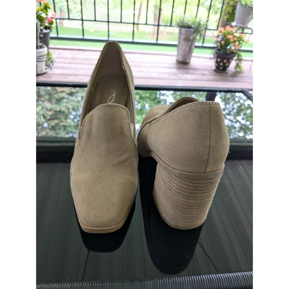 Joie Shoes Womens Sz 9.5 Wevenly Casual Comfort Tan Suede Block Heels Academia